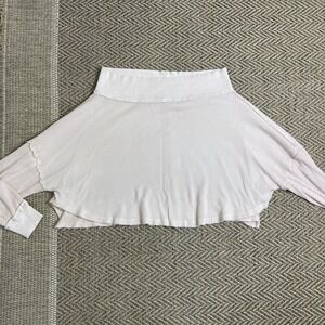 We The Free People Top Women's XS Pink Off The Shoulder Waffle Thermal Cropped